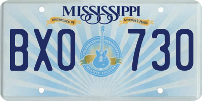 MS license plate BXO730
