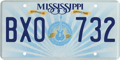 MS license plate BXO732