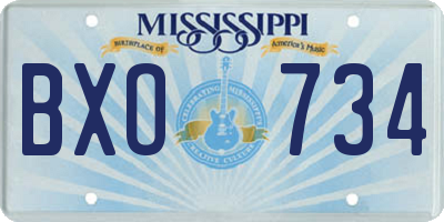 MS license plate BXO734