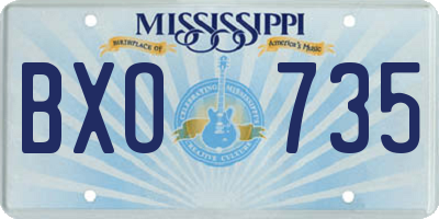 MS license plate BXO735