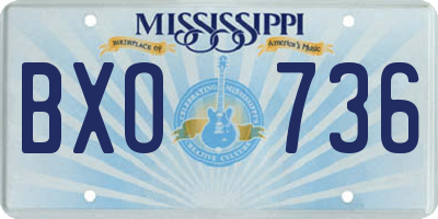 MS license plate BXO736