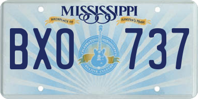 MS license plate BXO737