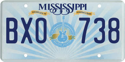MS license plate BXO738