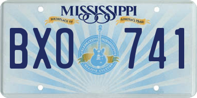 MS license plate BXO741