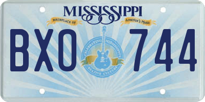MS license plate BXO744