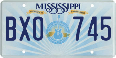 MS license plate BXO745