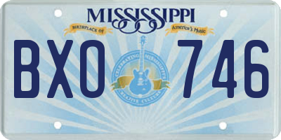 MS license plate BXO746