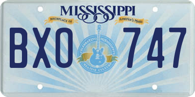 MS license plate BXO747