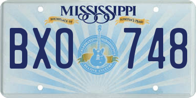MS license plate BXO748