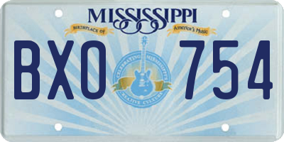 MS license plate BXO754
