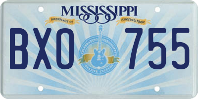 MS license plate BXO755