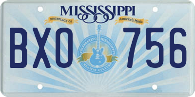 MS license plate BXO756