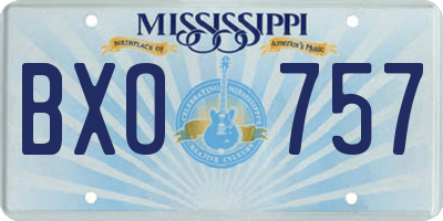 MS license plate BXO757