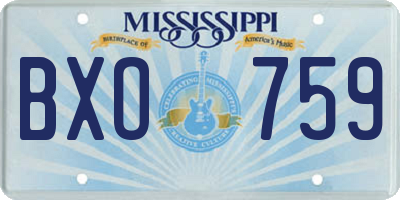 MS license plate BXO759