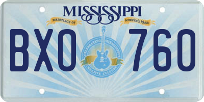 MS license plate BXO760