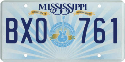 MS license plate BXO761