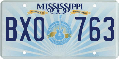 MS license plate BXO763