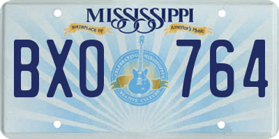 MS license plate BXO764