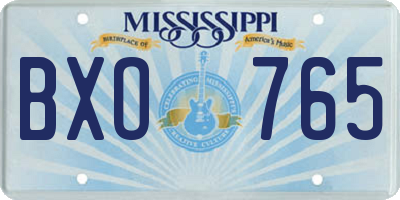 MS license plate BXO765