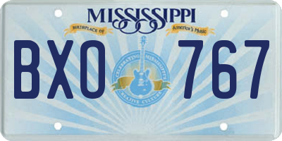 MS license plate BXO767