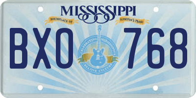 MS license plate BXO768