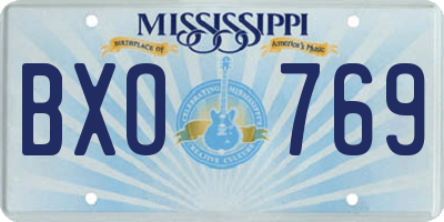 MS license plate BXO769