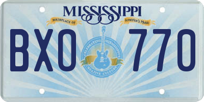 MS license plate BXO770