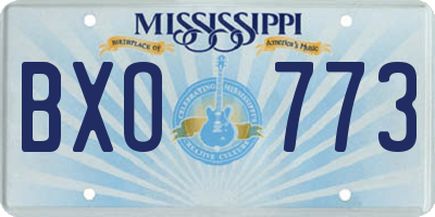 MS license plate BXO773
