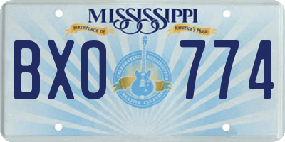 MS license plate BXO774