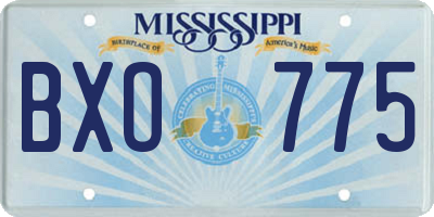 MS license plate BXO775
