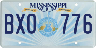MS license plate BXO776