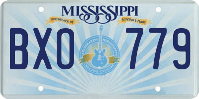 MS license plate BXO779