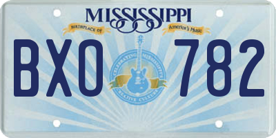 MS license plate BXO782