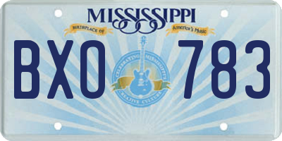 MS license plate BXO783