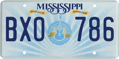 MS license plate BXO786