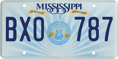 MS license plate BXO787