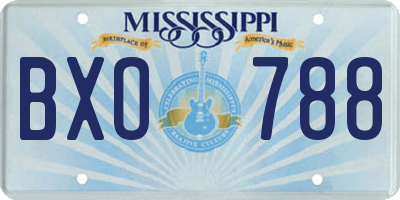 MS license plate BXO788