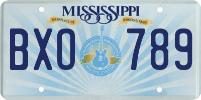 MS license plate BXO789