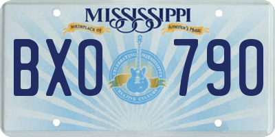 MS license plate BXO790