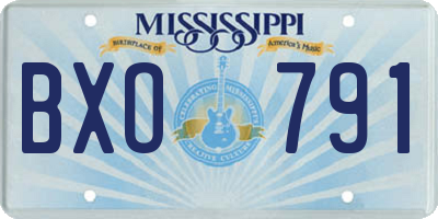 MS license plate BXO791