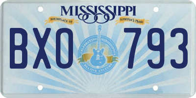 MS license plate BXO793