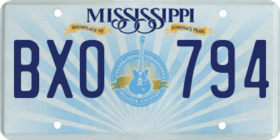 MS license plate BXO794