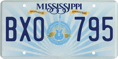 MS license plate BXO795