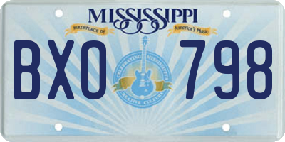MS license plate BXO798