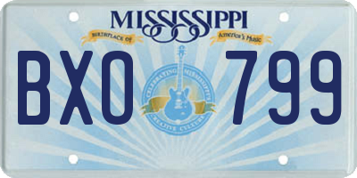 MS license plate BXO799