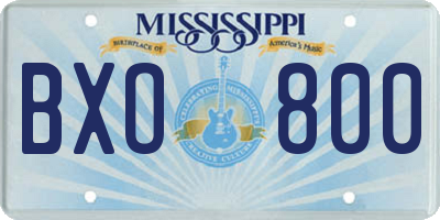 MS license plate BXO800