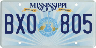 MS license plate BXO805