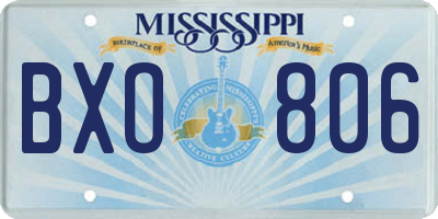 MS license plate BXO806