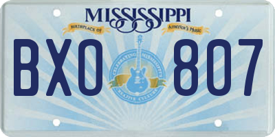 MS license plate BXO807