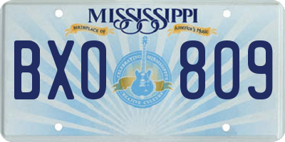 MS license plate BXO809